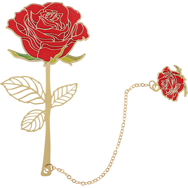 Rød Rose Bogmærke med Blomstervedhæng, Metal Bogsideholder til Læseelskere, Unikke Gaver Bogmærker til Kvinder, Hende, Mor, Bibliotekar, Lærer Boo