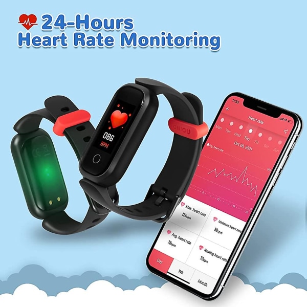 Fitness Tracker-klocka för barn från 5 år och uppåt. IP68 vattentät