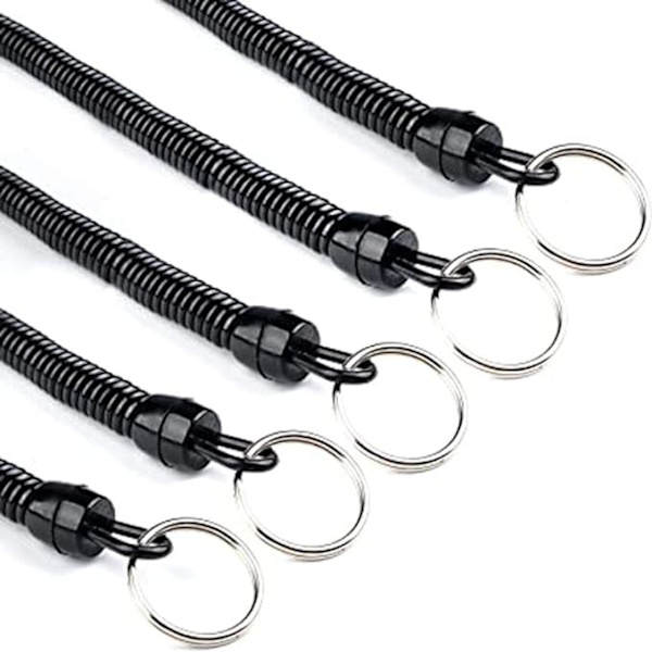 7 stk. multifarvet fjeder nøglering sikkerhed fiskeri reb båd reb indtrækkelig spiral reb, metal
