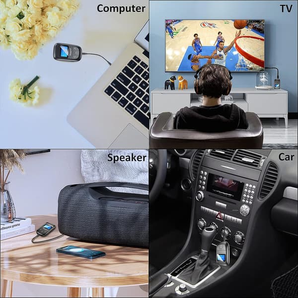 Bluetooth 5.0-adapter Bluetooth-sändare 2-i-1-sändare