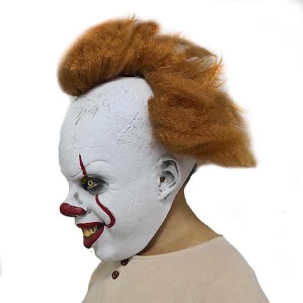 Halloween-naamio aikuisille, pelottava klovnin naamiaisasu cosplay-juhliin, Halloween-naamio cosplay-klovni lateksipää