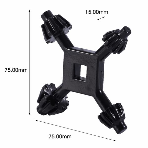 Universal Chuck Key, 4 i 1 Chuck Key, Svart Multifunksjons Drill