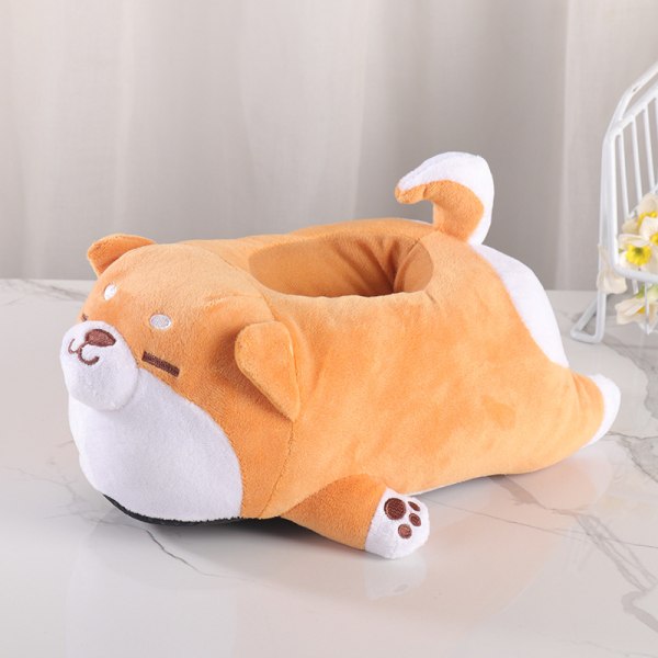 （Corgi Shiba Inu） Tegneserie søte innendørs tøfler - Vinter myke varme plysj hjemmesko - Unisex Emoji Sl