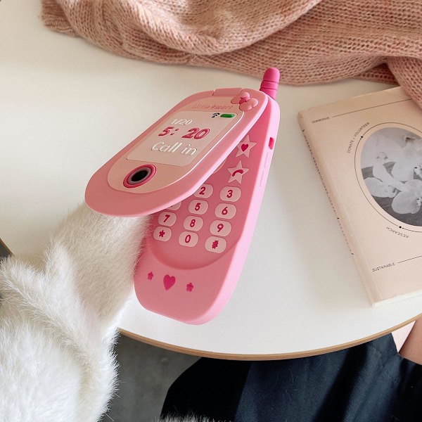 Deksel til iPhone 13 Pro Max Kawaii Telefondeksler 3D Silikon Tegneserie Retro Telefonspeil Morsomt Søtt Deksel Myk Gummi Støtsikkert Beskyttelsesdeksel Kvinner Jenter f
