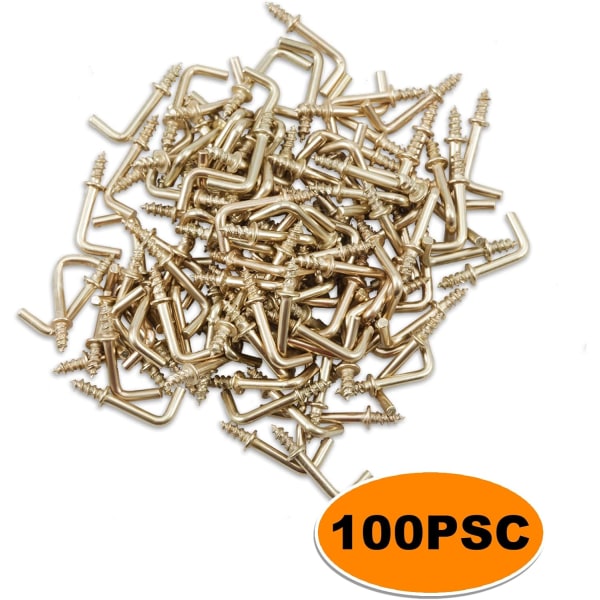 17x7mm, 100 st Höger Vinkel Skruv Krokar, Fyrkantig L-Form Skruv Krokar