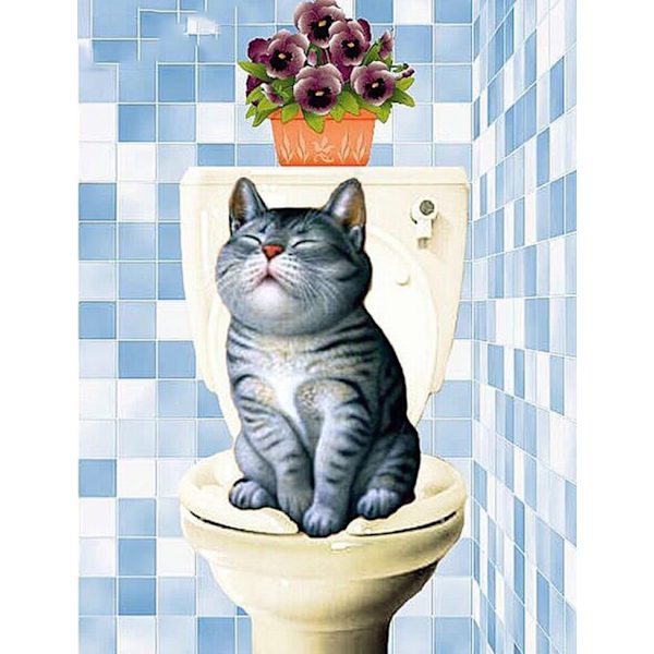 30 × 40 Diamantmålning av katt för sovrum (30 * 40, 1 st)