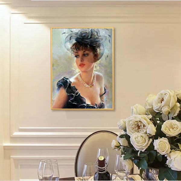 MH-(30x40cm)5d Diy Diamantmaleri Korssting Sexy Kvinde Ful