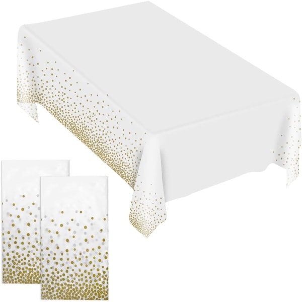 2kpl Nappe à Pois dorés, Nappes de Fête, 137x274 cm suorakulmainen