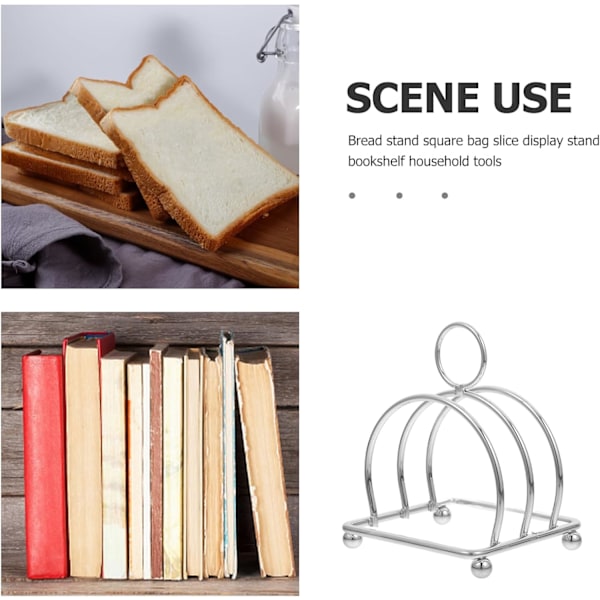 2 stk 3-skivers Rustfritt Stål Toaststativ, Toaststativ Engelsk Stil, Toaststativ Brød Skiver Holder Stativ Bord Servering