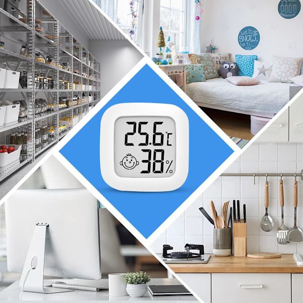 3 stk. - Mini Termometer Hygrometer, Digitalt Termo-Hygrometer