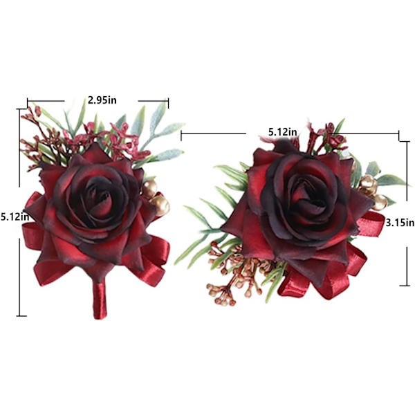 Boutonniere håndleds corsage sæt, corsage og boutonniere sæt, brudgom brud corsage blomst