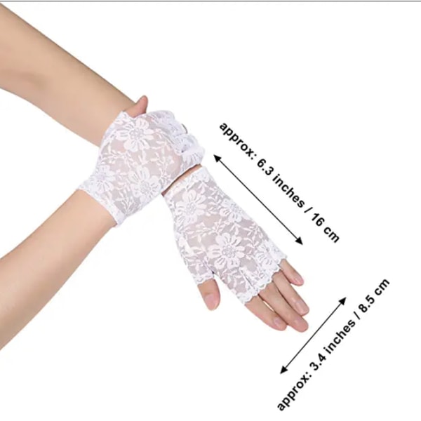 Brudehandsker med blonder til kvinder Korte handsker til kvinder Operahandsker