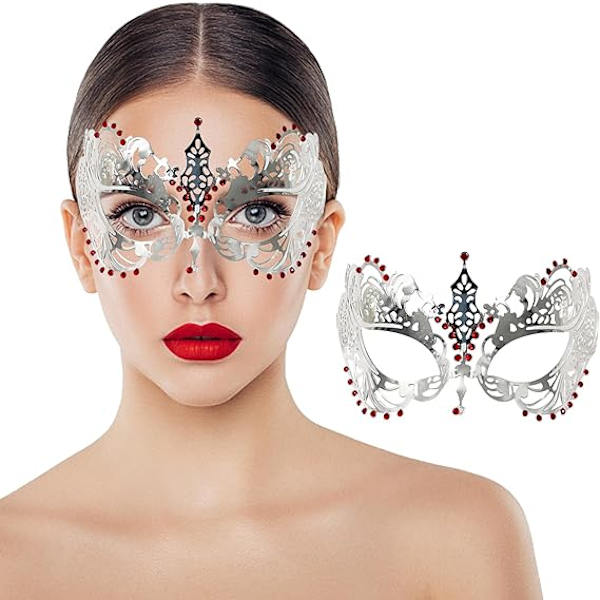 Diamantmask, solid kompatibel kvinnlig mask balmask för fest karneval kväll