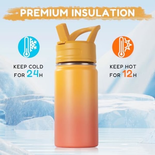 7x21cm 350ml Oranssit Lasten Vedenpullot Kouluun, Vedenpullot Oljilla, Eristetyt Vedenpullot Pojille & Tytöille, St