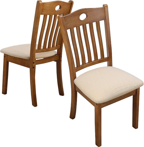 Set med 4 stretch jacquard stolsetertrekk, avtagbare og vaskbare