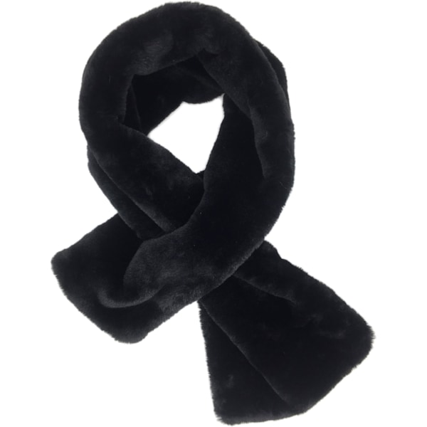 Premium Solid Farge Lang Rektangel Kunstig Pels Varmt Myk Pels Wrap Around Loophole Sjal