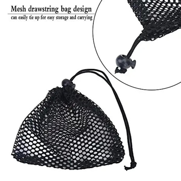 Golfbold Mesh Taske, Sort Nylon Opbevaringspose Golf Praksis St