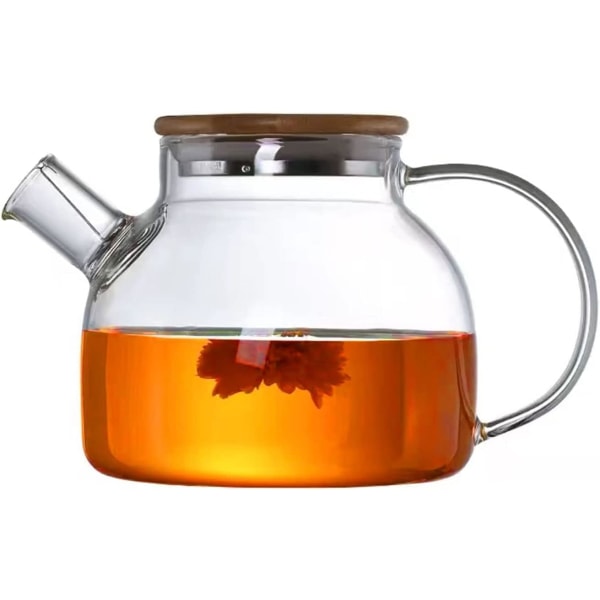 1000ml lasinen teekannu, boorisilikaattilasinen teekannu metallisiivilä, lasinen teekannu bambukannella, gl