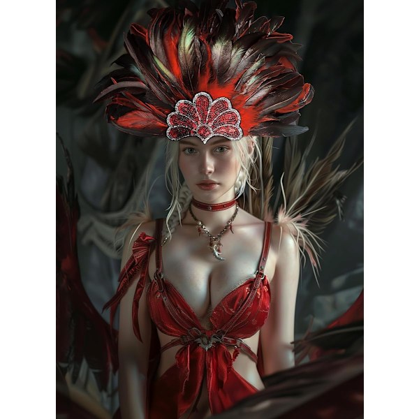 Musta höyhen- ja paljettikoriste, karnevaalihattu, showtyttö-asu, cosplay-tarvikkeet naisille