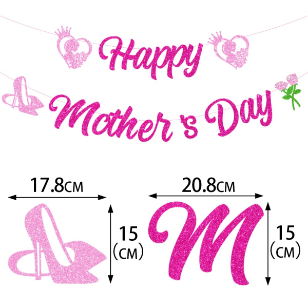 Hyvää äitienpäivää -banneri - maalaismainen äitienpäiväsisustus - perhe Ph