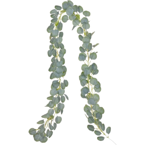 2kpl (2m)-Artificiel Eucalyptus Guirlande Eucalyptus Feuilles, V