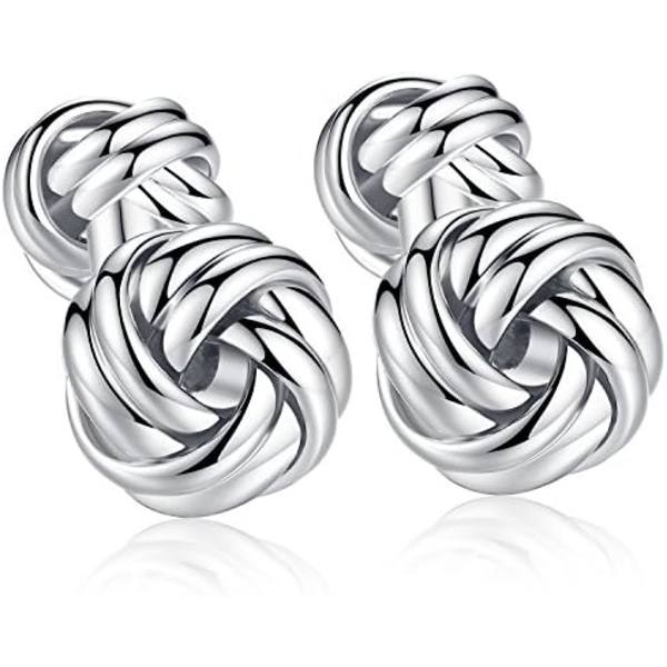Twist Knot Manschetknapper i Stål til Skjorte Bryllup Forretningsgave