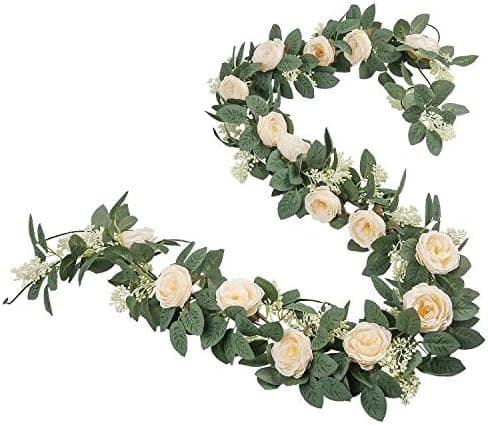 2-pack konstgjorda te-rosgirlander med blad