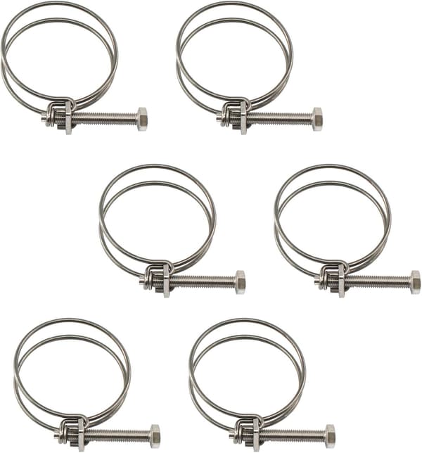 6 stk. 304 Rustfrie Stål Slangeklemmer - 46-51mm