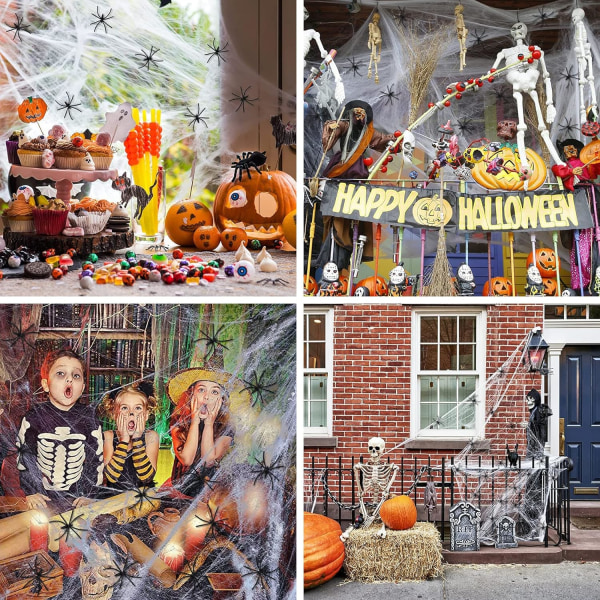 Edderkoppespind, Halloween-dekoration, 300 g strækbomuldspind