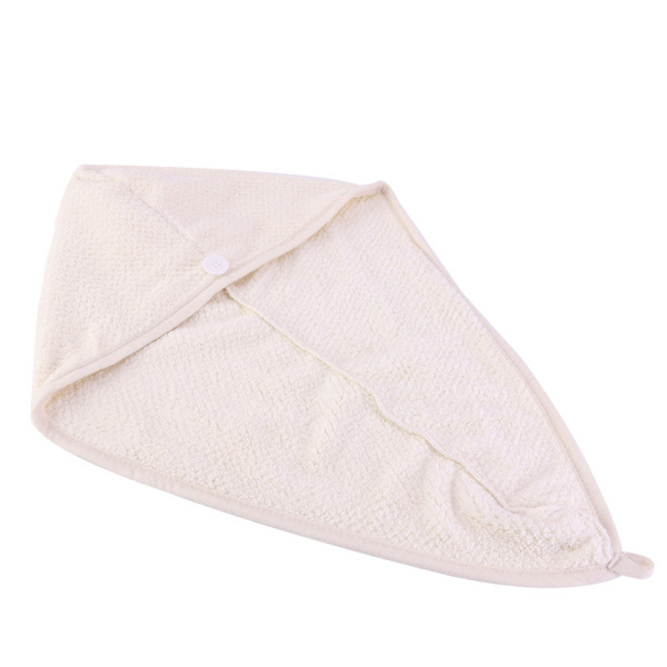 2-pack Mikrofiber Hårhandduk Wrap, Hår Torkhandduk med Knapp, Handduk Turban, Huvudhandduk för att Torka Håret Snabbt (Rosa & Beige