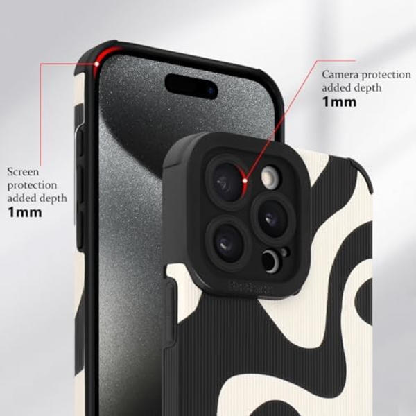 iPhone 15 Pro Max Skal, Söt Zebra Vågmönster Design Skal för Kvinnor Flickor Mjuk TPU Stötfångare Repskyddande Stötsäker Full