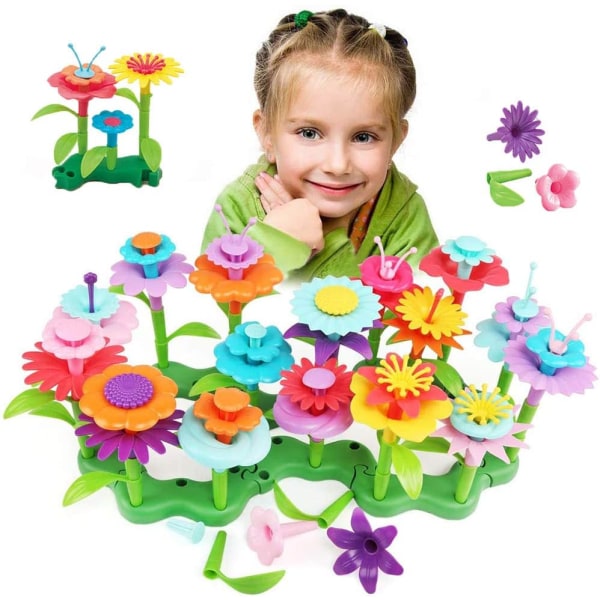 Flower Building Blocks for Kids, 98 Pieces Flower Garden Bui