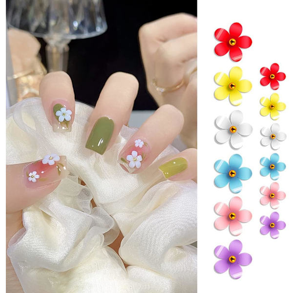 2 lådor blommiga nagelkonstdekorationer(1), 3D nagelblommor nagelkonst, eleganta nageldekorationer, vackra