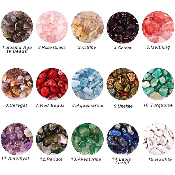 Gemstone Beads Crushed Uregelmæssige Beads Set Natural Stone Cry