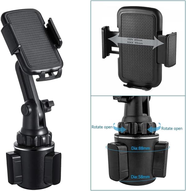 Universal Biltelefonholder - 360° Roterende Smartphoneholder