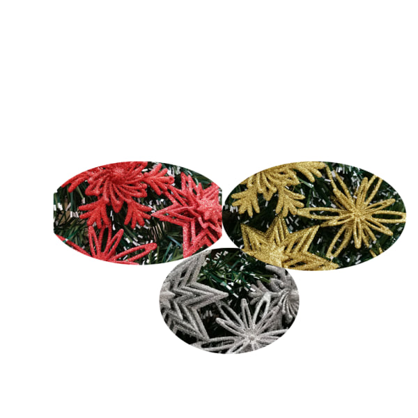 18 st julflak, blandade åttkantiga stjärnor, blandade blad