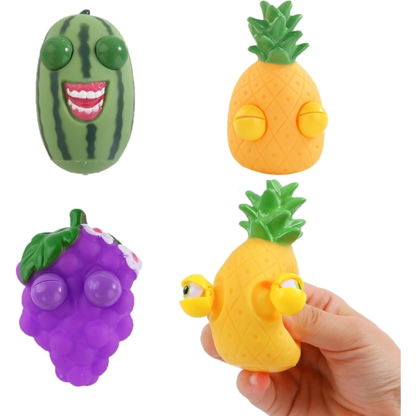 Frugt Squeeze Legetøj Pop Ud Øjne Fidget Vandmelon Ananas Drue Legetøj 3 Stk Stress Relief Legetøj Søde Fødselsdagsgaver Festartikler Klasseværelse Præmie til Børn