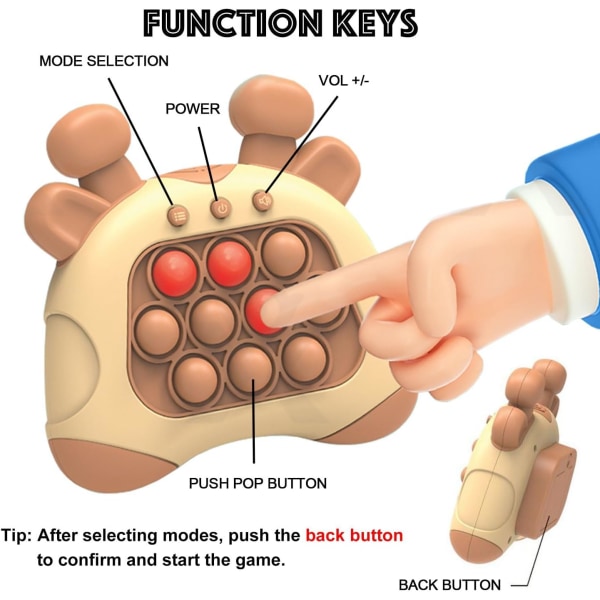 (Giraff-Brun) Snabb tryck bubblor pop fidget leksak det spel, snabb pu