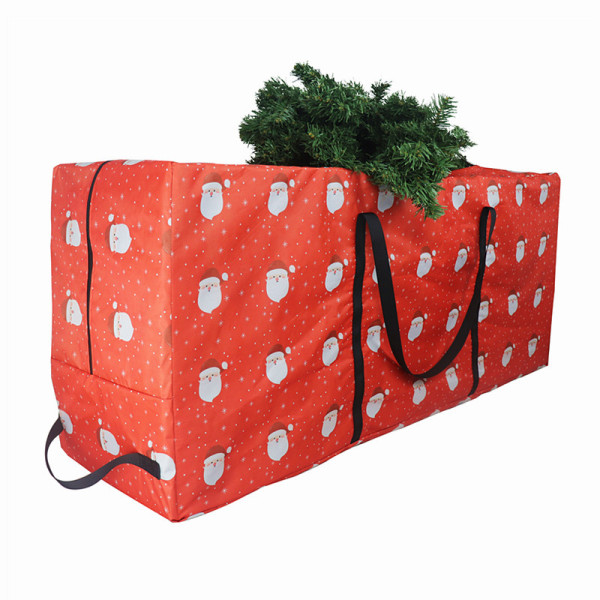 2pcs-Large Waterproof Christmas Wreath Storage Bag with Zipper and Handles Black