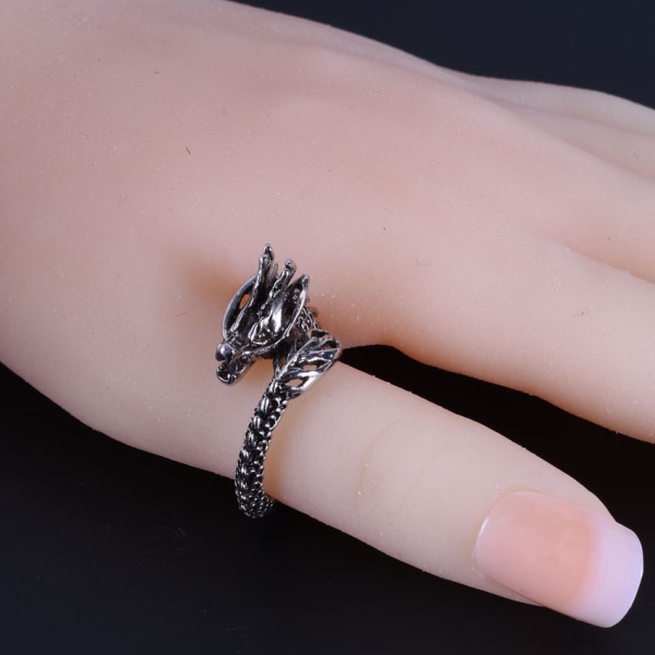 Punk Dragon Ring for Men Women, Vintage Stainless Steel Viking Ri