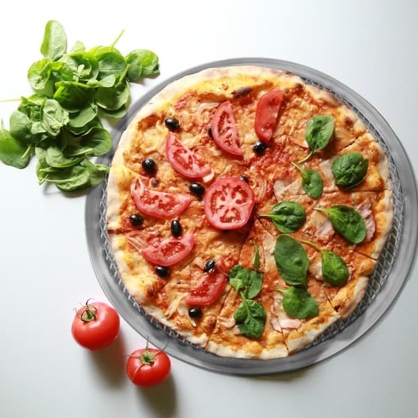 25,4 cm - Rund non-stick grillplate - Grilltilbehør - Pizzatallerken med hull - Nettskive