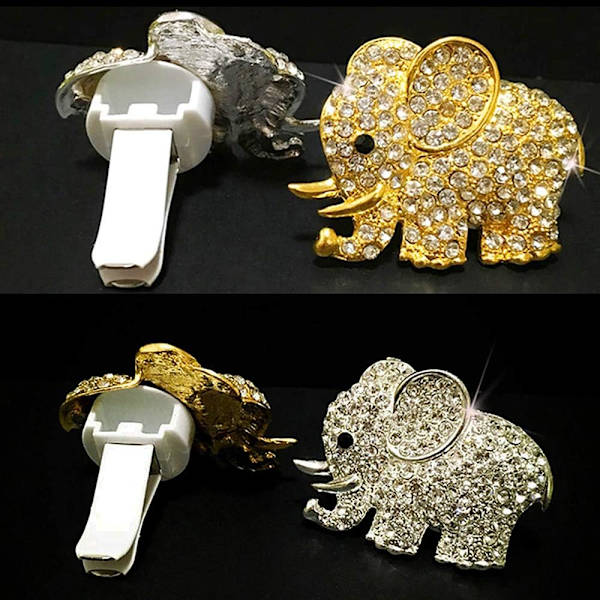 (Kulta) Auton tuuletusritilän tuoksupalat, söpöt bling-timantti-elefantti auton ilmastointiventtiilin klipsi, koristeellinen sisustus