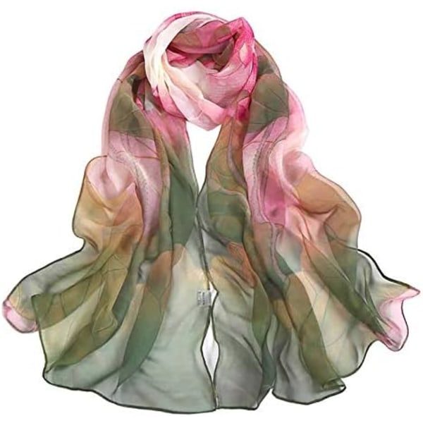 Sjal för kvinnor Lättviktsmode Sjal Tryckt Blommigt Mönster Sjal Sjal Wraps