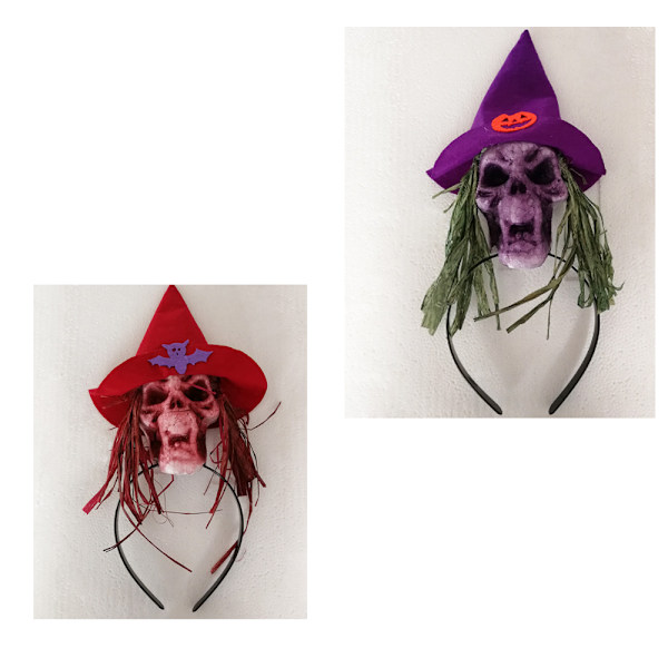 2style Halloween-hodebånd, spøkelseshode, hodeplagg, hårbøyle, hodeplagg for cosplay-fest, Halloween-kostyme