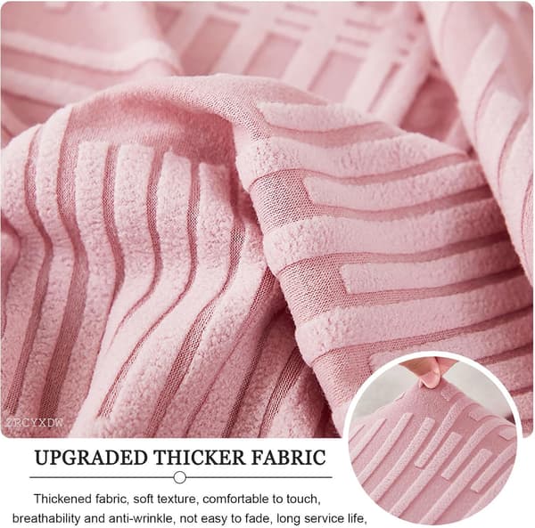 Tøyelig Spandex Click Clack-sofaovertrekk - Rosa - Medium - Mykt overtrekk for armløs sofa med kappe, sammenleggbart og vaskbart sofaovertrekk