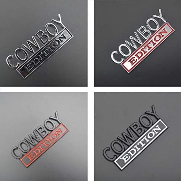 Universal Cowboy Edition Emblem Sticker Ersättning Bil Lastbil SUV Kompatibel med Ford F150 Jeep Dodger Chevrolet Badge