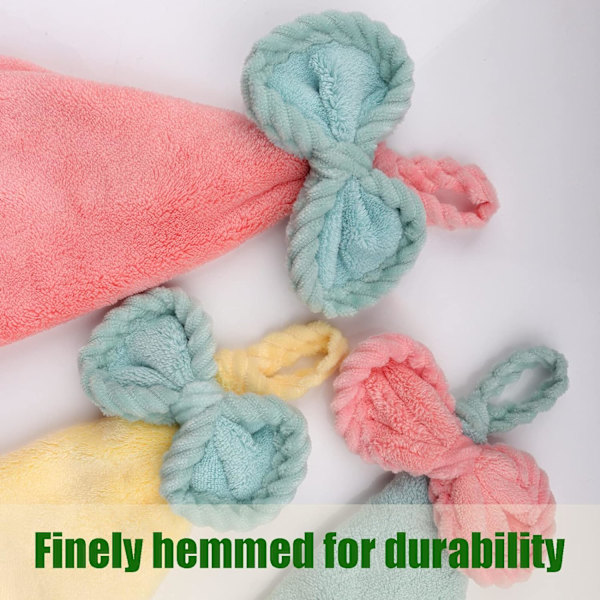 (Lyse farger) 3-delt korallfleece mikrofiber kjøkken- og badhåndklesett for å tørke hendene umiddelbart