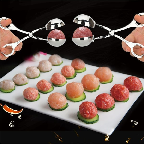 2 stk. Kødboller Klip, Rustfrit Stål Non-Stick Kødboller Maker, Mea