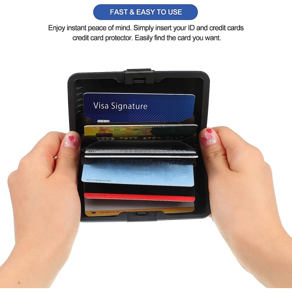 2-pak Slim Mini RFID-blokerende kreditkortholder Aluminium M