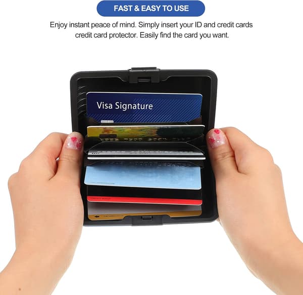 2 stk. Slim Mini RFID-blokerende kreditkortholder i aluminium M